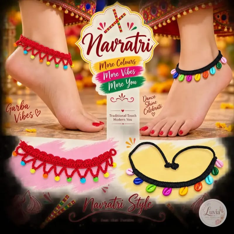 Beaded & Cowrie Shell Anklet — handmade crochet from the Anklets collection by Luvia Creations