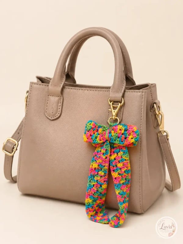 Bow Bag Charm — handmade crochet from the Charms & Keychains collection by Luvia Creations