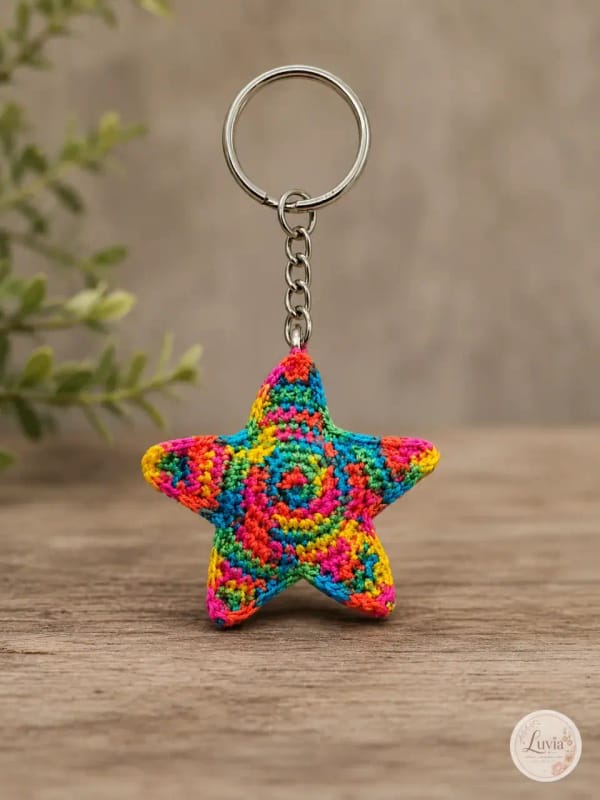 Star Keychain — handmade crochet from the Charms & Keychains collection by Luvia Creations